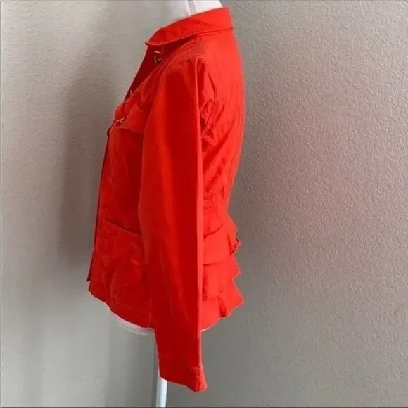 Cabi Red Taylor Ruffle Back Jacket - Picture 3 of 10